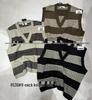 Xiao Wang's Winter Korean Style Plus Size V-Neck Striped Sweater Vest