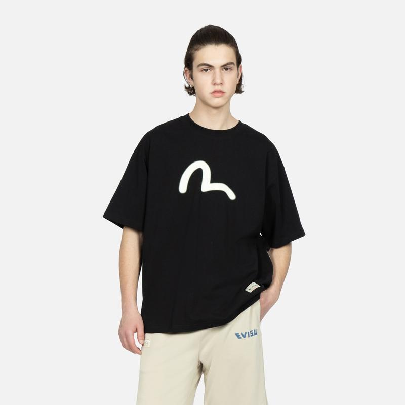 Evisu T-Shirts Unisex Crew Neck Moderate Straight Fit 2ESHTM3TS521LFCT