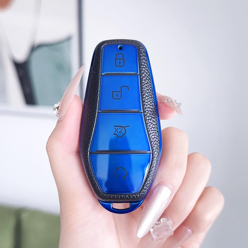 For BYD Song Qin Han EV Tang DM 2018 - 2022 Car TPU Car Key Case Cover Shell Protector Fob Holder Auto Accessories