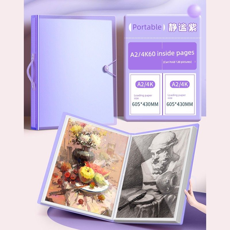 Board Painting Collection Collection 8 Open A3/A2/8K/4K Painting Favorite Art Materials Drawing Paper Folder Storage Bag A4 Award Sketch Preservation