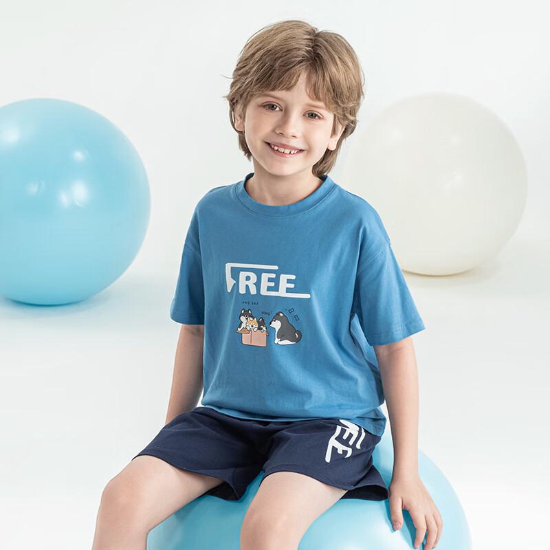 ENBOLUN Boys  Summer Pure Cotton Short Sleeve Set 150
