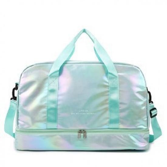 Pearlescent sports and fitness bag, travel bag, large-capacity colorful short-trip luggage bag, yoga bag