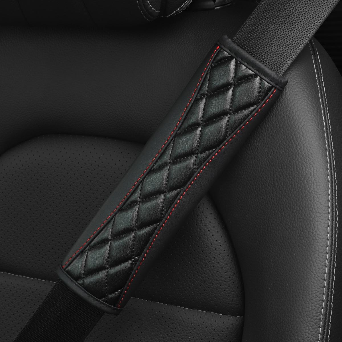 

1 Three-dimensional Embroidered Faux Sheepskin Car Supplies Seat Belt Shoulder Cover Comfortable Anti-tightening Safety Belt чёрный