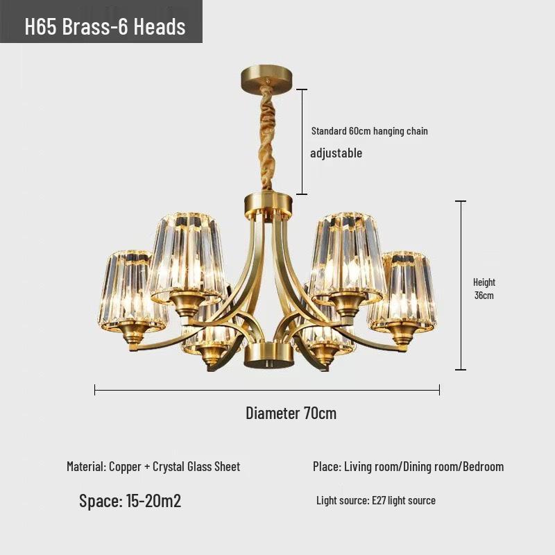 Candelabru Modern Minimalist de Lux din Cupru Integral pentru Living, Dormitor, Birou sau Restaurant