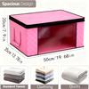 Foldable Storage Box with Zipper and Lid, Reinforced Handle, Foldable Clothing Organizer Bag, Suitable for Clothes and Blankets