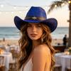 European and American Style Top Hat, Big Edge, Western Denim Straw Hat, Men's and Women's Outdoor Sunshade Sunscreen Hat, Retro Jazz Hat.