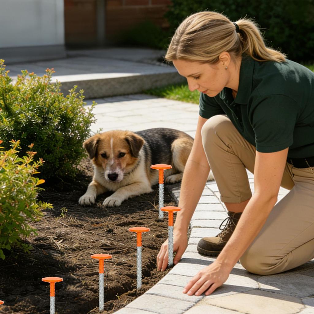 Property Line Markers 12 Inch Heavy Duty Survey Stakes Boundary Flags with High Visibility Reflective Tops for Lawn Garden Fence