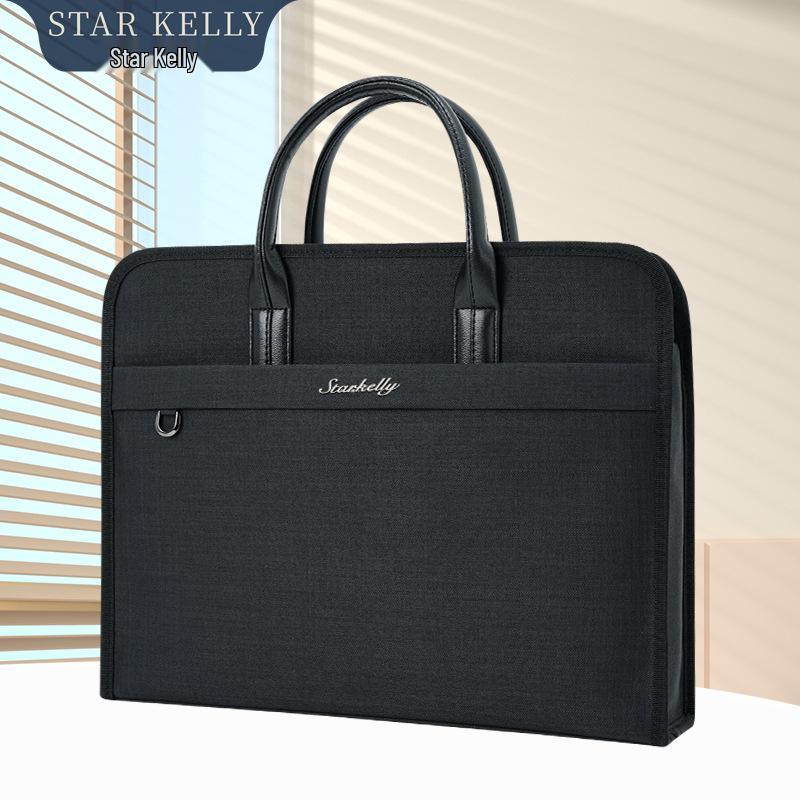 Men's Oxford Cloth Laptop Briefcase: Printed Handbag for Business, Office, and Document Carrying