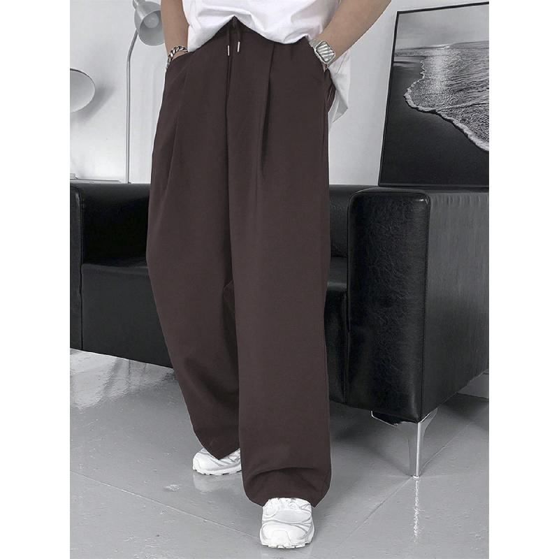 Men's wide-leg pants, new spring and autumn style, loose straight cut, drapey, versatile casual floor-length pants