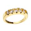 14k Gold-Plated Simulated Diamond Ring - Unisex European & American Micro-Inlaid Fashion Engagement Ring