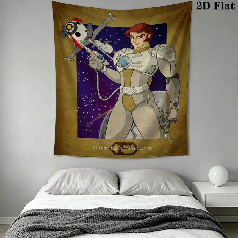 Captain Future Wall Tapestry Aesthetic Wall Hanging Printed Fabric Blanket Decorative Tapestries for Bedroom Living Room Home Decor