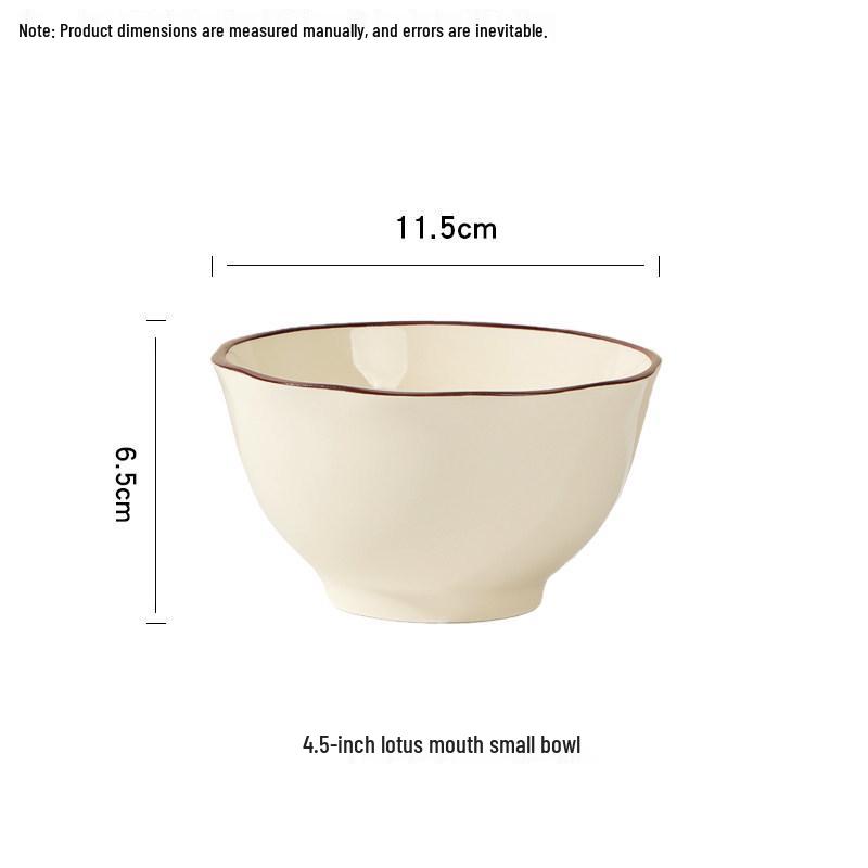 8-inch Japanese Style High-Footed Ceramic Bowls Set (2) for Soup, Noodles, or Fruit