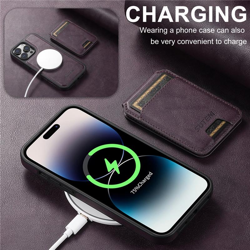2 in 1 detachable With Magsafe Wireless Charging Wallet Leather Phone Case For iPhone 15 16 Pro Max 14 13 12Pro Magnetic Cover