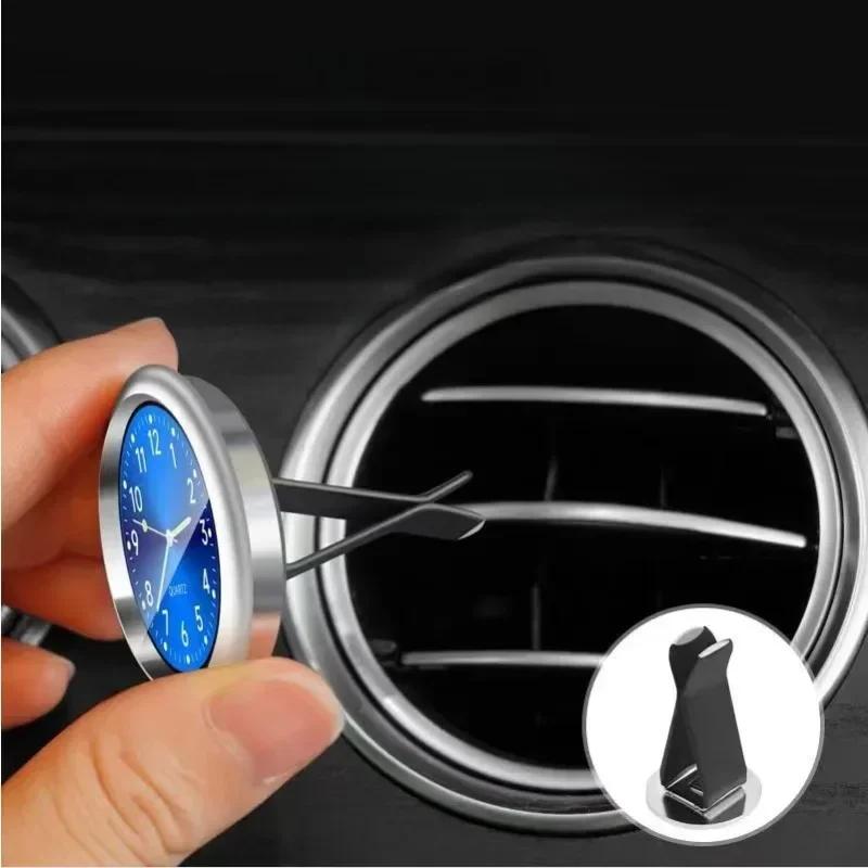 Mini Car Dashboard Clock Luminous Digital Watch Universal Stick-on Quartz Clock Auto Interior Ornament Car Accessories