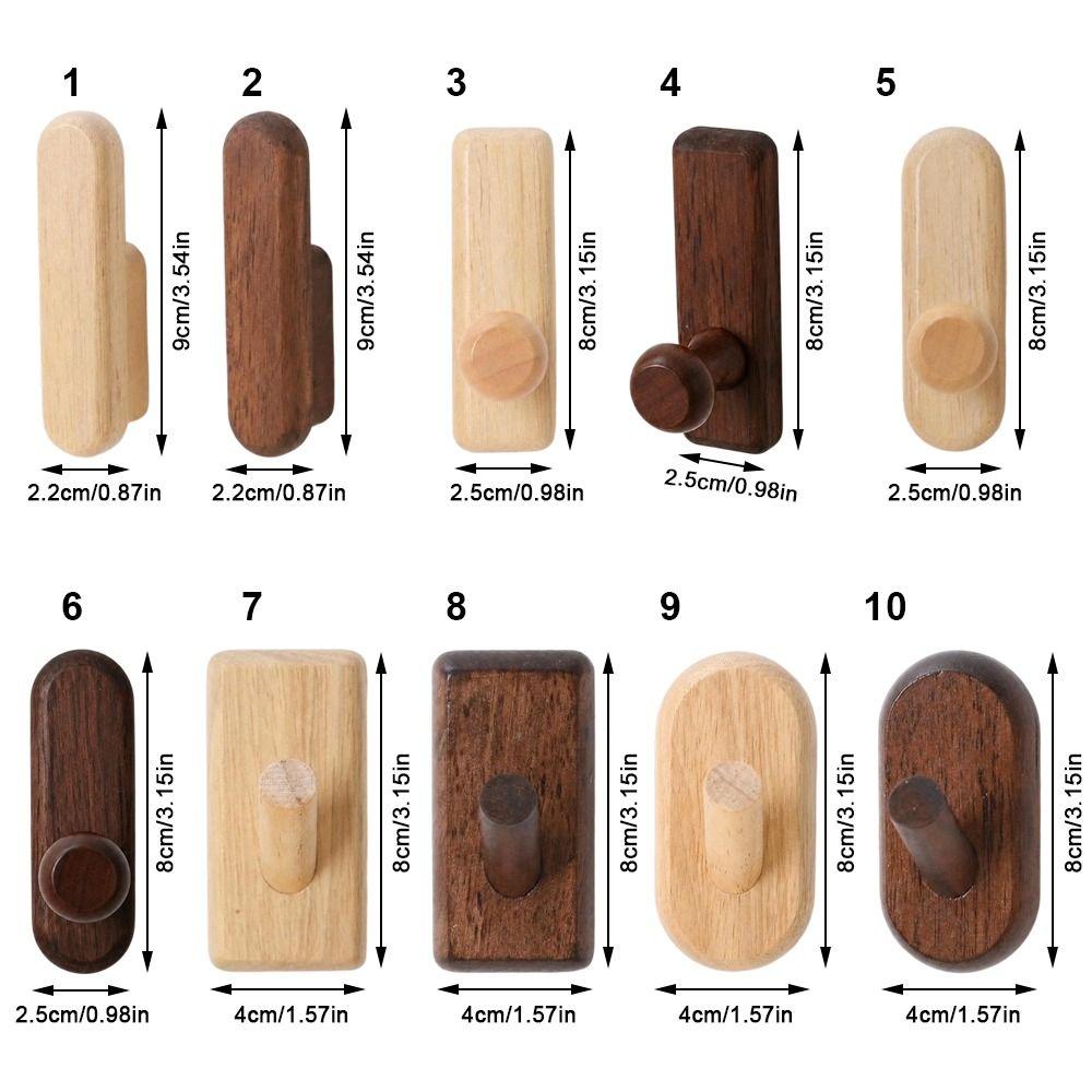 Durable Wooden Wall Hooks Wall Mount Heavy Duty Coat Hooks Mounted Wood Hanger Hook Door Back