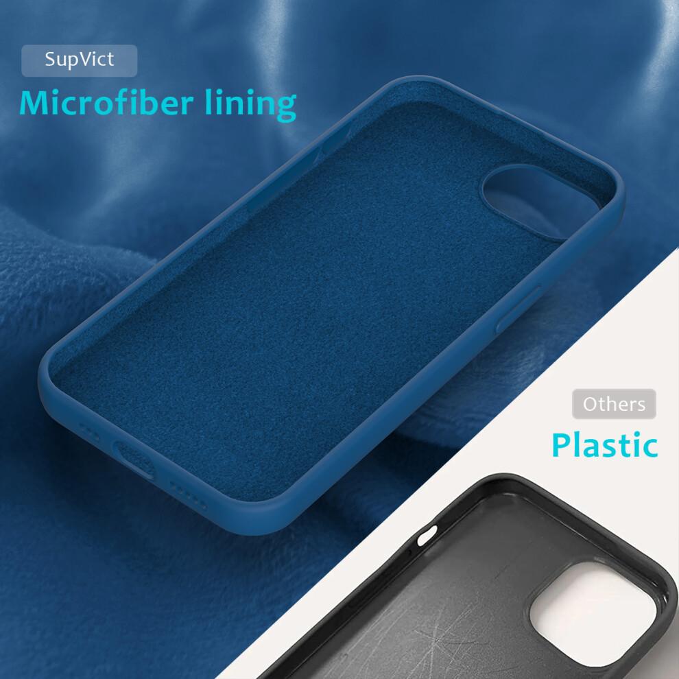 (Blue) For iPhone 16e Case Drop Proof Liquid Silicone Soft Lining Back Phone Cover