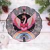 Solar Powered 2D Metal Wind Spinner Pink Flamingo Rainbow Candy Design Outdoor Garden Decor for Patio Yard Autumn Home Gift