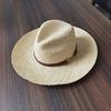 Spring and summer new fashion casual metal belt big eaves raffia jazz hat outdoor beach sunscreen shading straw hat