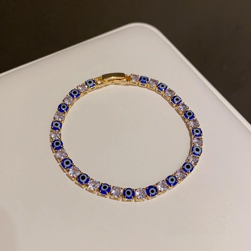 

Geometric Cubic Zirconia Bracelet For Women With Elegant Design Gift For Autumn 2024 Blue
