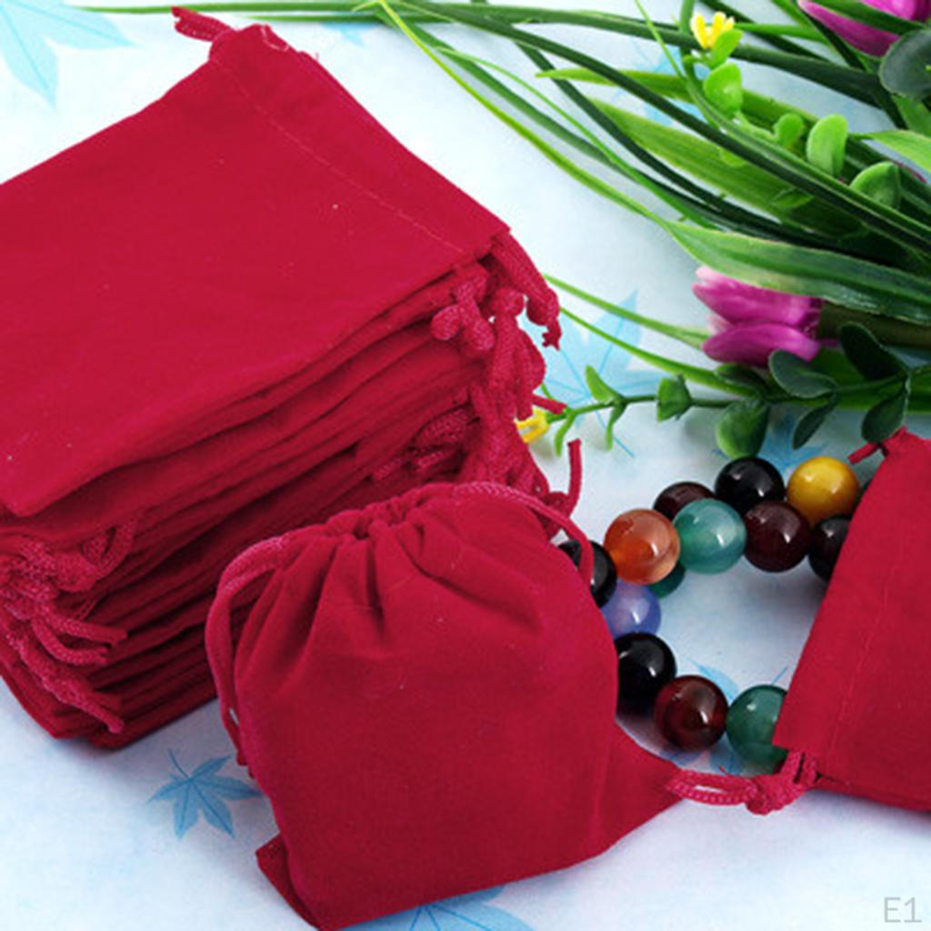 50Pcs Rectangle Velvet Drawstring Pouch Wedding Favor / Gift Bag Jewelry Sack 5x7