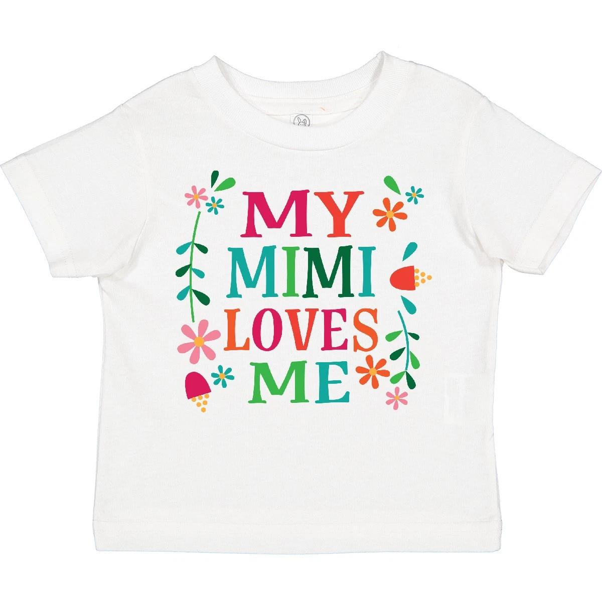 Inktastic My Mimi Loves Me Girls Outfit Toddler kids boys T-Shirt Grandkids Childs Cute 110