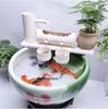 Runder Keramik-Fischtank-Wasserfallfilter & Sauerstoffpumpe Ornament