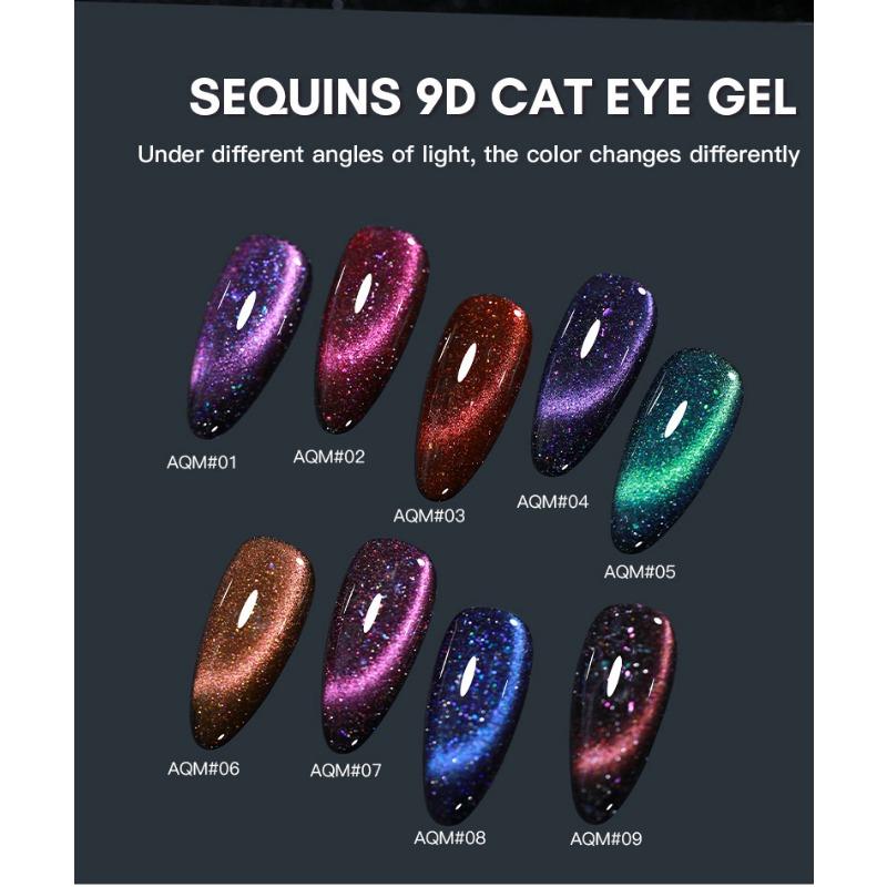 Universal Colorful Cat's Eye Glue Nail Polish Glue Laser Rainbow Glare Spar Rainbow Cat's Eye