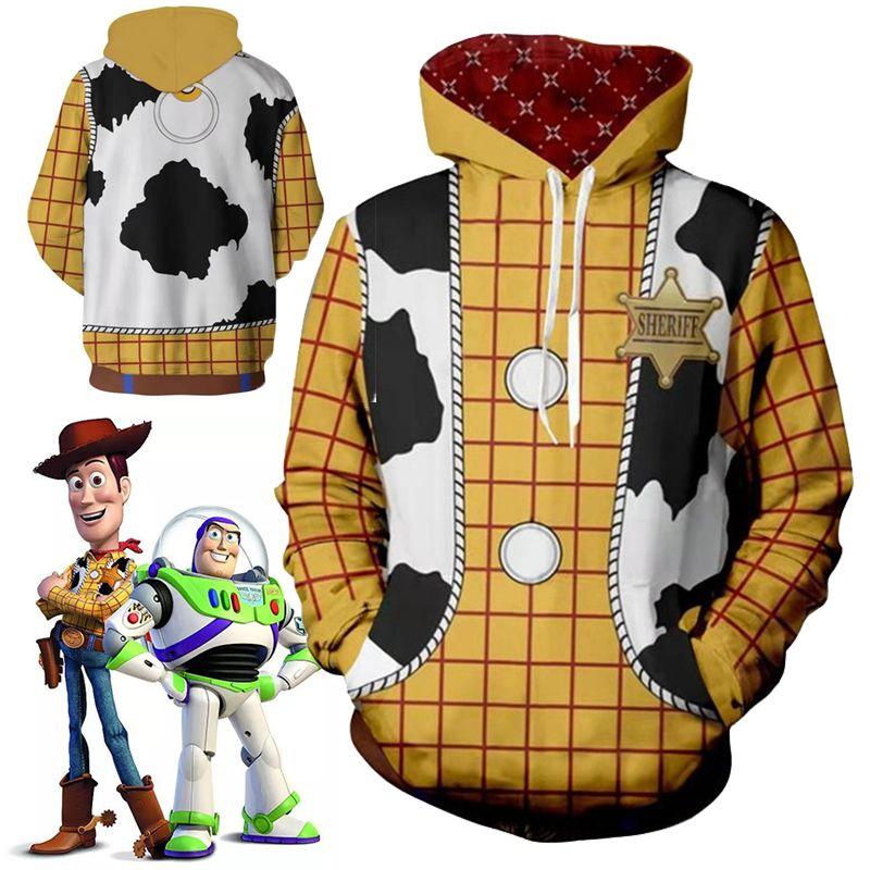 Toy Story 4 Cowboy Sheriff Woody Pattern Pullover Hoodie Sweatshirt With Vibrant 3d Digital Print