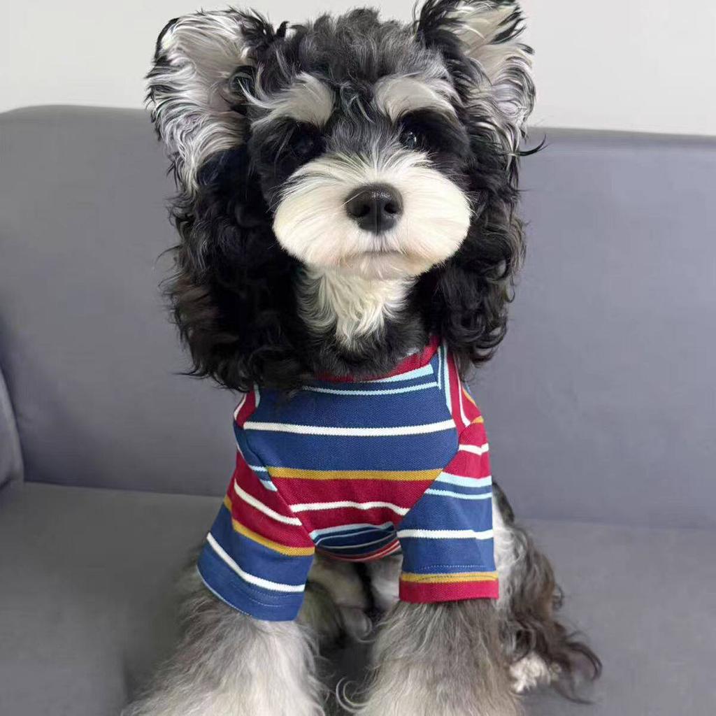 Dog Shirts Striped T-Shirt, Summer Pet Clothes for Small Dogs, Breathable Soft Puppy Apparel Cat Tee