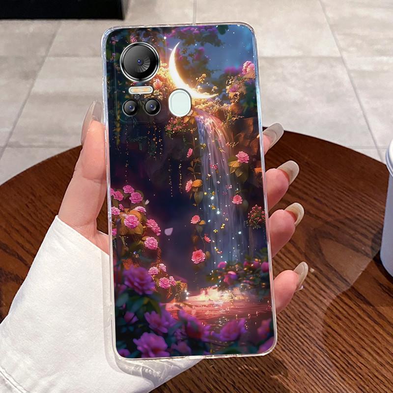 For ITEL S18 S663L Case ITEL Vision 5 S663LC Cover Clear Luxury Funny Cute Love Rabbit Cat Cartoon Painted Silicone Phone Case