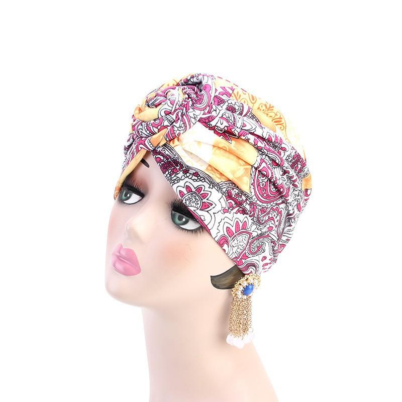 European and American popular vortex headscarf hat, disc flower hat, ethnic clothing hat, headgear hat, Indian hat