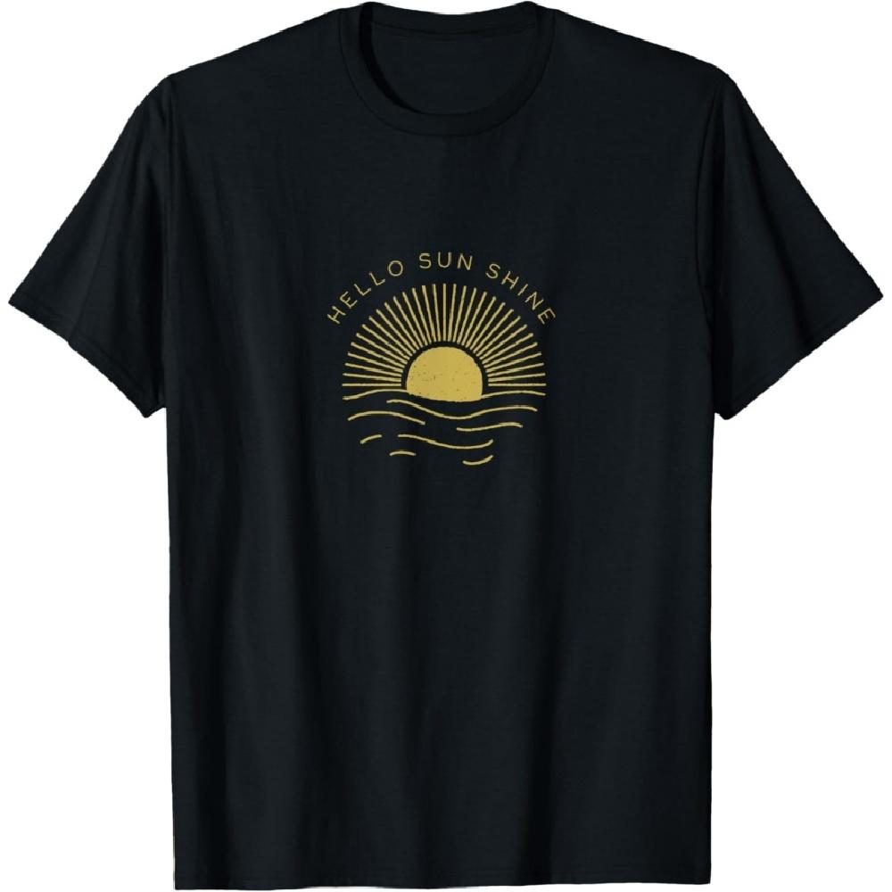 

Hello Sunshine Minimalist Sunrise & Waves T-Shirt XXXXXL чёрный