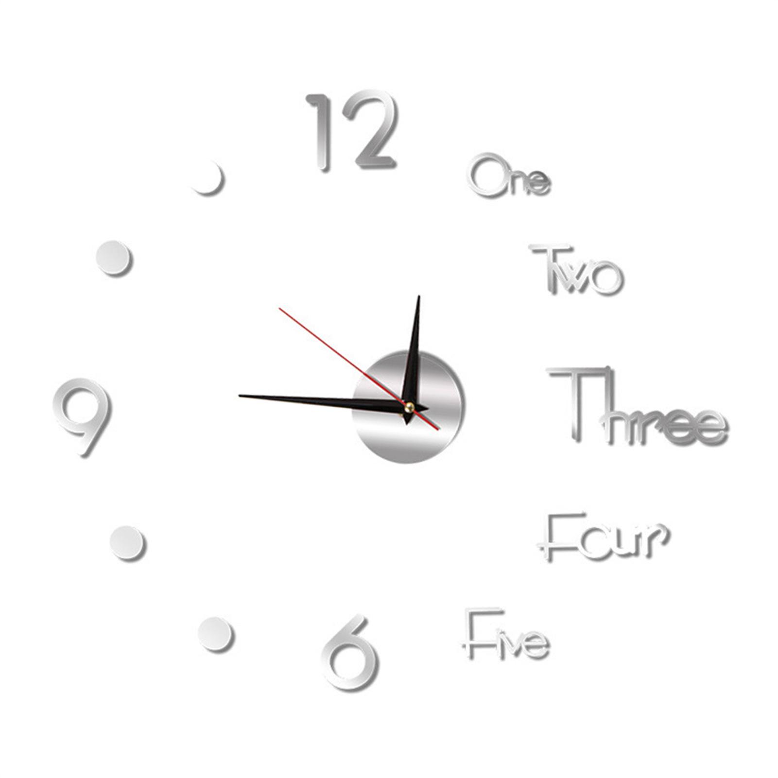 

3D Настенные часы Зеркальные наклейки на стену Креативные DIY Настенные часы Съемная художественная наклейка Декор для стен часами для дома, офиса, комнаты красный