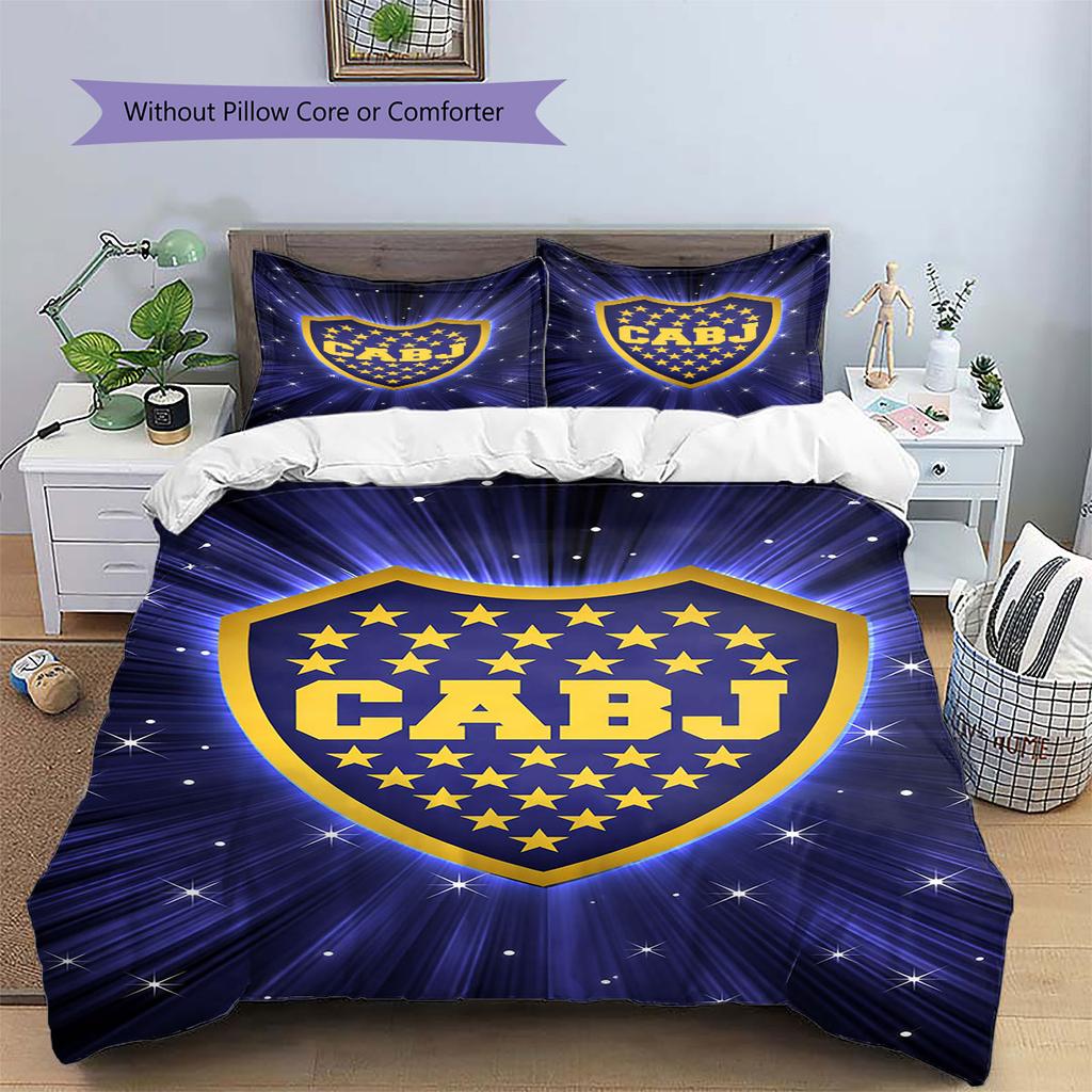 Club Atlético Boca Juniors Pattern Bedding,Quilt Set Quilt Cover Pillowcase Home Birthday Gift(1 * duvet cover + 2 * pillowcase, without core)