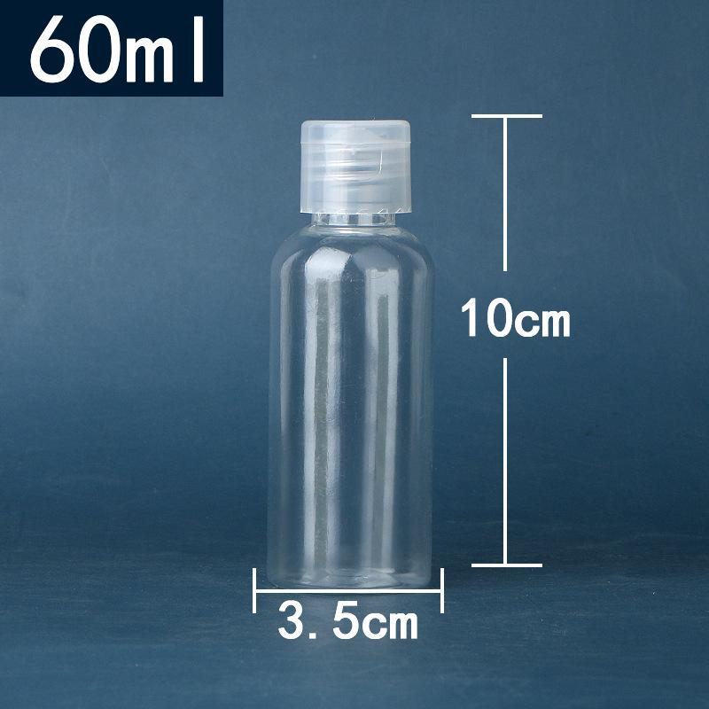 Transparent PET Plastic Flip-Top Bottle, 10/30/50/100 ml, Butterfly Cap for Lotion/Cosmetic Packaging.