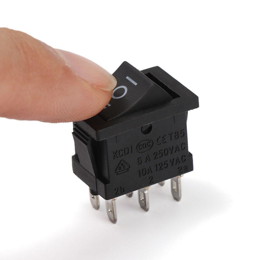 5Pcs 2/3/6Pin SPST On/Off Push Button Switches Rocker Switch KCD1 Power Buttons 15x21mm