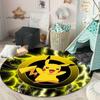 Tappeto rotondo carino dei cartoni animati Pokémon, tappeto per camera da letto e soggiorno, tappetino per sedia girevole per stanza dei bambini e sala giochi, tappetino per divano per il tempo libero Q0