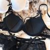 Sexy Hollow Women Underwear Summer Lace Embroidery Push Up Bra Set Bow Decoration Youth Lingerie Romantic Bras Panties Set