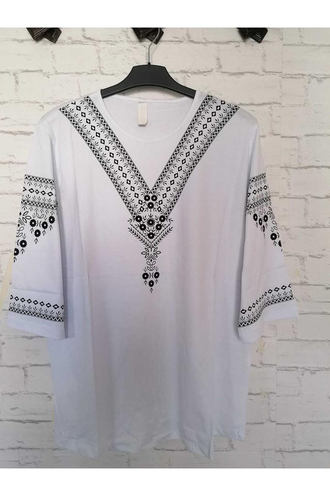 Damenbluse in großer Größe, perfekt für den Sommer, gekämmte Baumwolle, bequeme Bluse