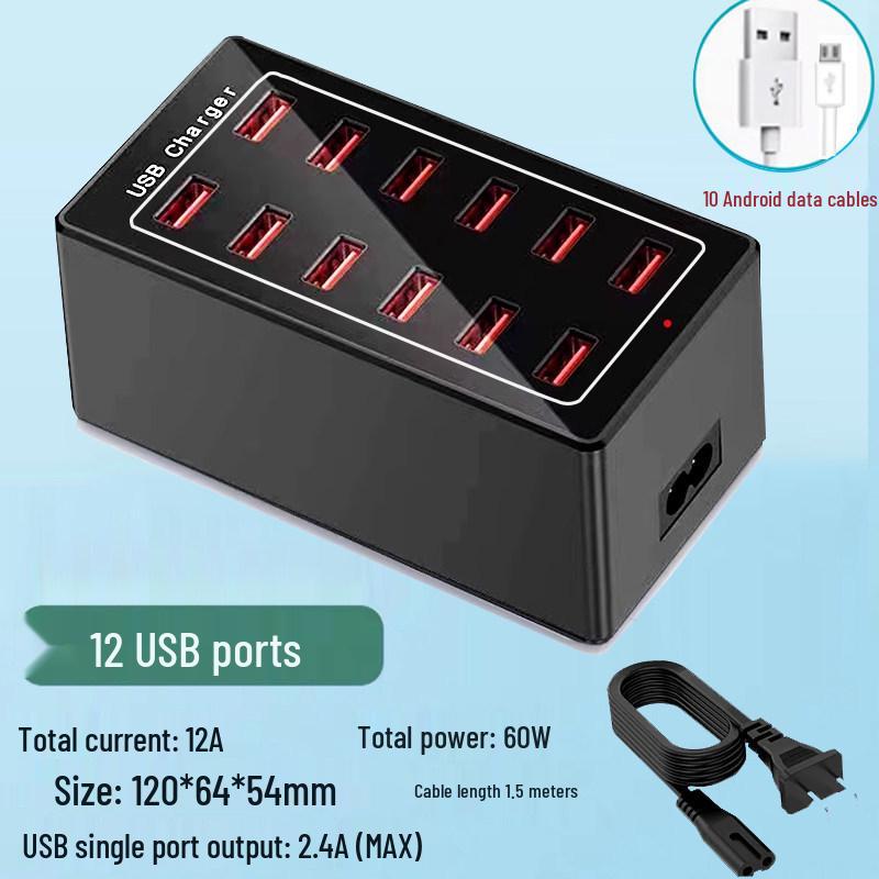Multi-Port USB Charger Station: Fast Desktop Charger with 10, 20, or 50 Ports for Phones