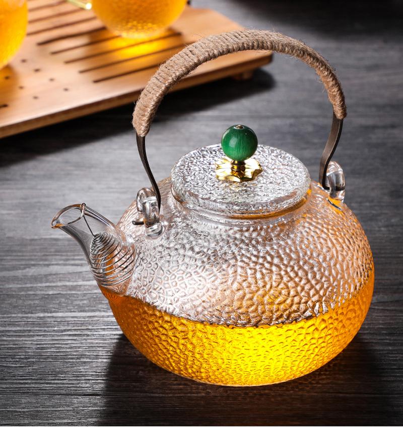 700ML, high-temperature borosilicate glass coffee kettle, rain-drop embossed glass turkish coffee, creative clear kettle tea pot