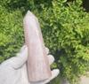 Natural Carved Pink Quartz Rose Crystal Point for Reiki Healing