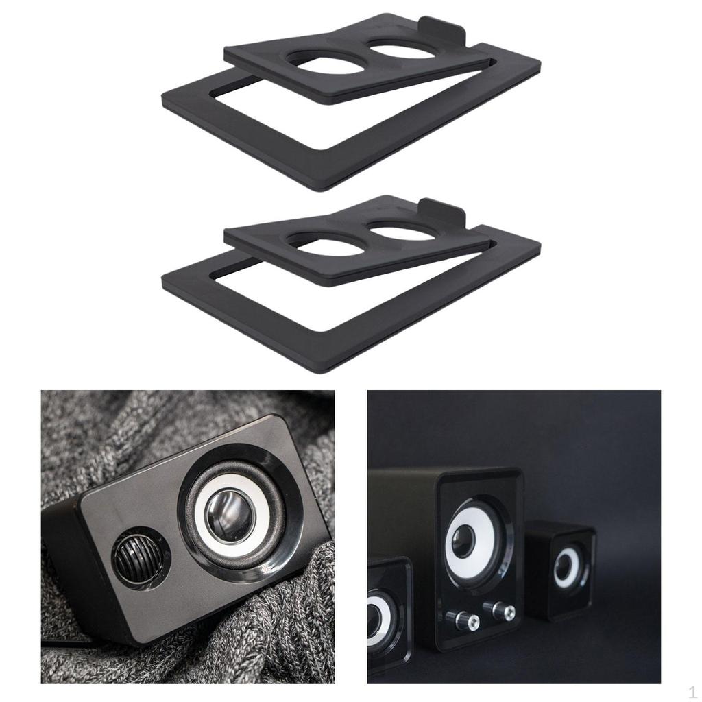 2 Pack Inclined Desktop Speaker Stands Studio Monitor 15° Tilt Table for