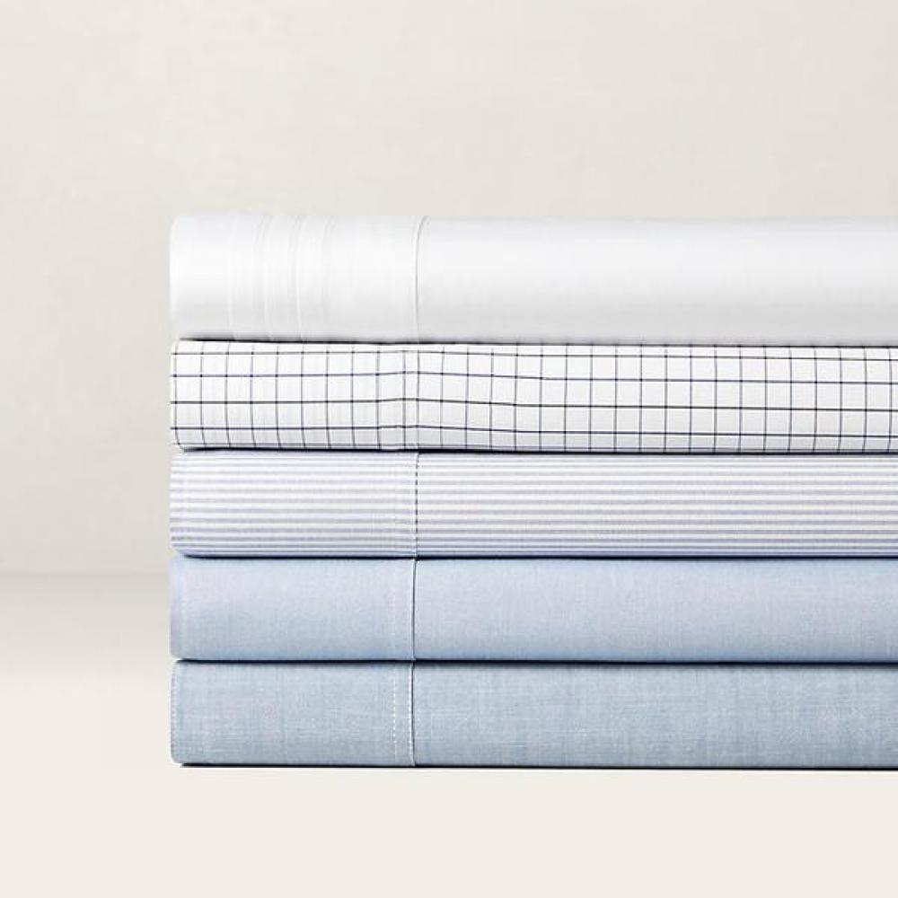 Ralph Lauren Organic Cotton Tuxedo Pleat Sheet Hmrlbedhr223028100