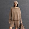 Women's Cashmere Raglan Sleeve Sweater - Winter 2026 New Arrival, Round Neck, Gentle Style, Loose Fit, Slimming Warm Base Layer.