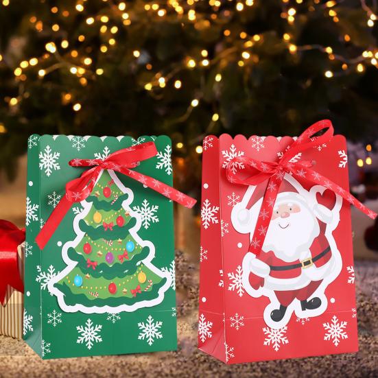 Dárková taška Atraktivní Ins Style Bílá karta Dárková taška Jemná textura Vánoční Dárkové tašky Taštička na bonbóny Párty laskavosti