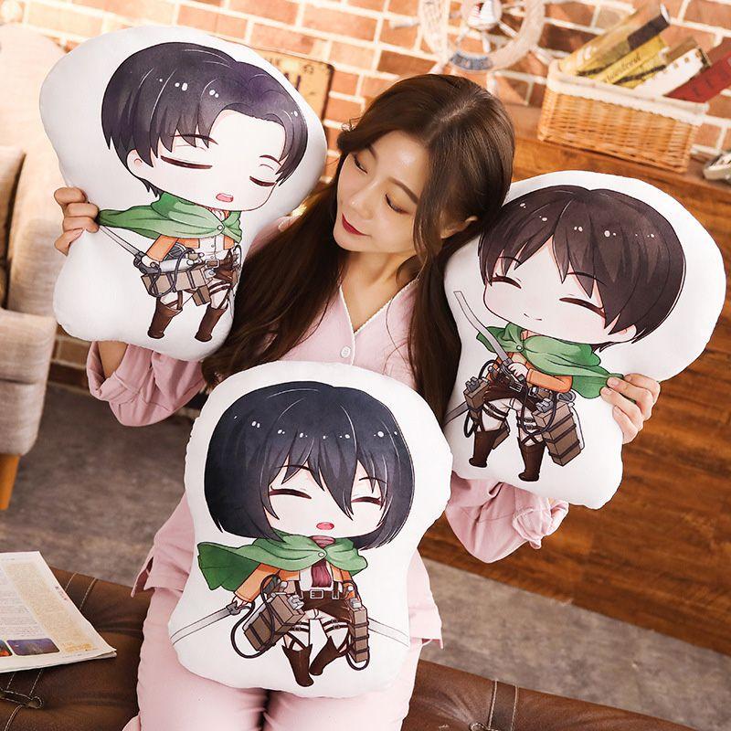 On Titan Attack Manga Peripheral Plush Doll Eren Mikas Cushion Toys Stuffed
