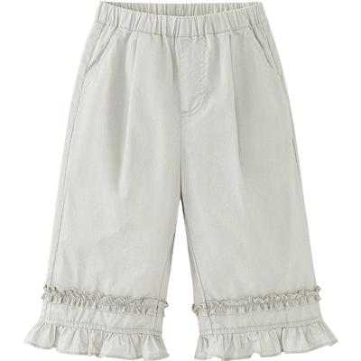 Minibala Girls' Summer Ruffle Straight-Leg Pants