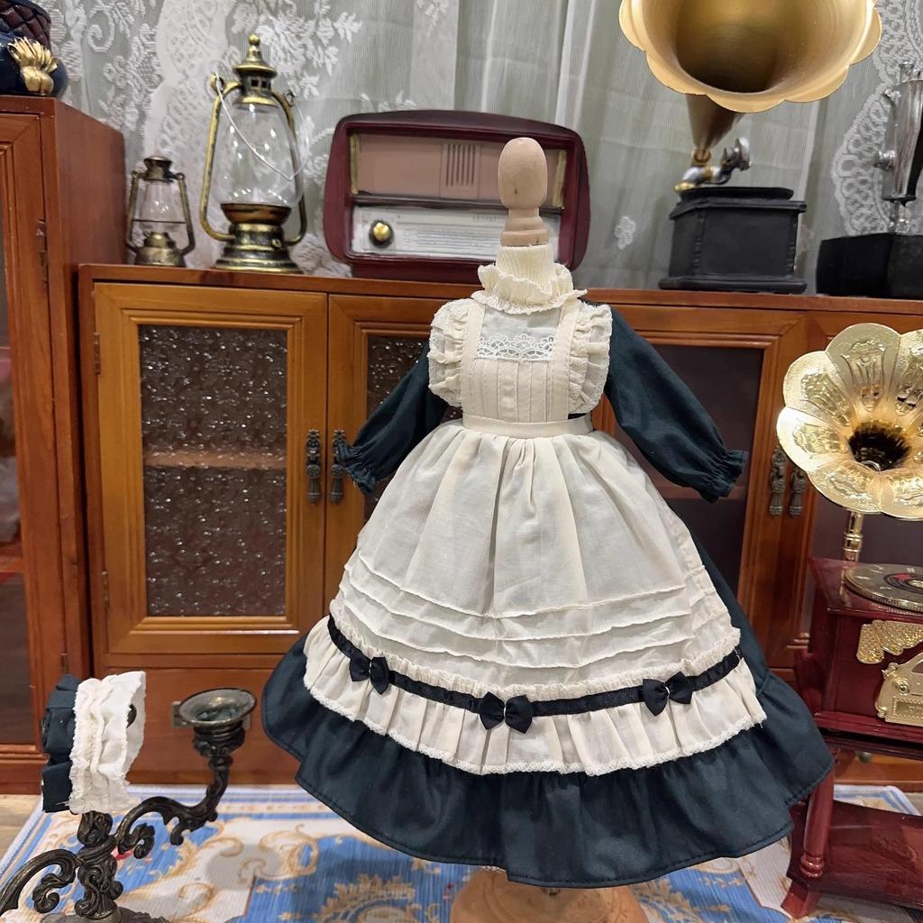 HAMRETHYPPZ BJD Ball Jointed Doll Dress Doll Costume Doll Maid Clothes Ball Jointed Doll Dress Up Black Maid Princess Cute Long Skirt and Body Not