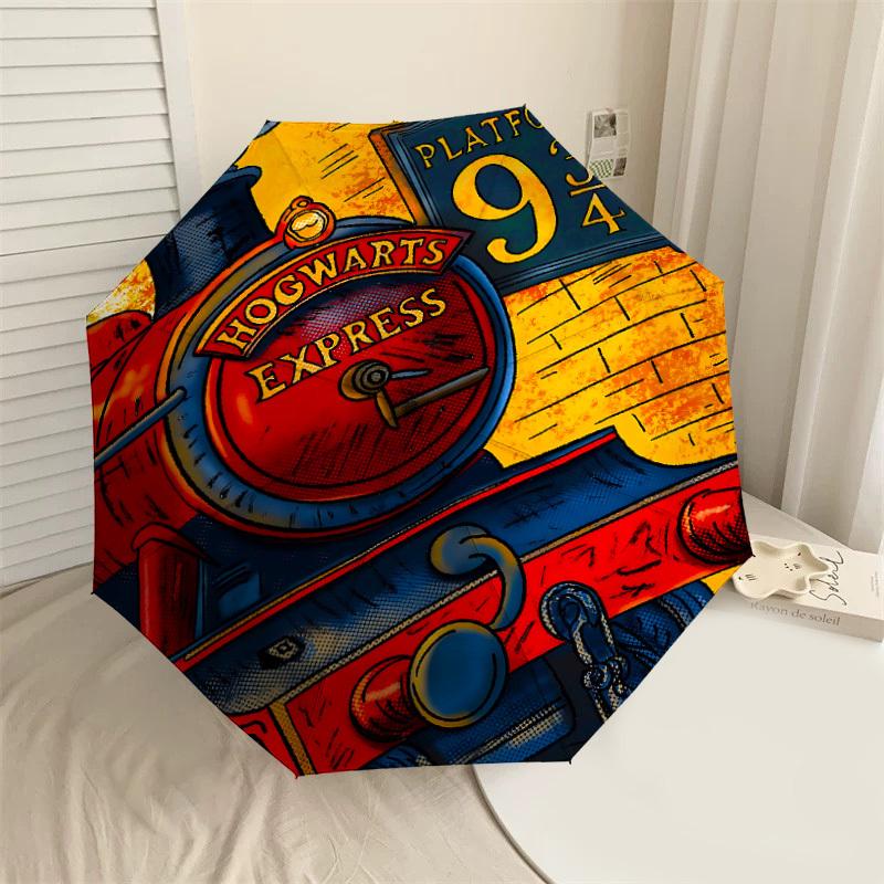 1PC Warner Hogwarts Express Platform 9 3/4 Umbrella-8-Rib Reinforced, Automatic Open, Lightweight-A104